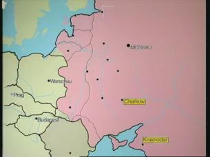 Karte mit Orten, wo 1945/46 Kriegsverbrecherprozesse stattfinden