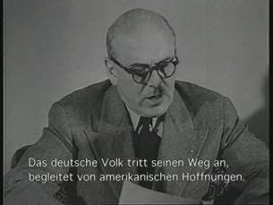 US-Hochkommissar John McCloy spricht wohlwollend über westdeutsches Volk