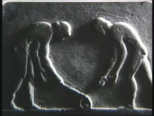 Antikes griechisches Relief der Olympischen Spiele
