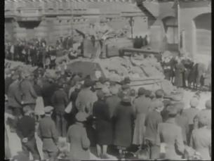 US-Panzer beim Einmarsch in Hannover