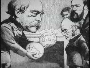 Karikatur: Otto von Bismarck und das Sozialistengesetz