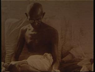 Mahatma Gandhi bei der Konferenz