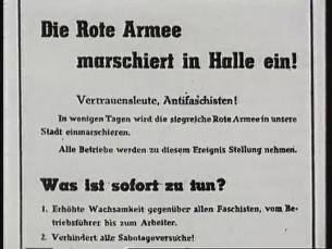 Sowjetische Soldaten übernehmen die Stadt Halle