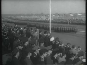 Konrad Adenauer und Verteidigungsminister Kai-Uwe von Hassel