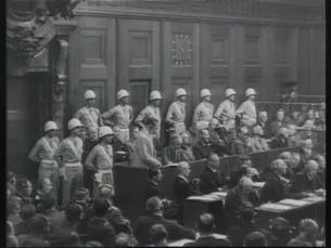N&uuml;rnberger Proze&szlig; 1945/46 (Ausschnitte Schlu&szlig;pl&auml;doyers Angeklagte)