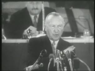 Konrad Adenauer und Willy Brandt zur Wiedervereinigung, 50er Jahre